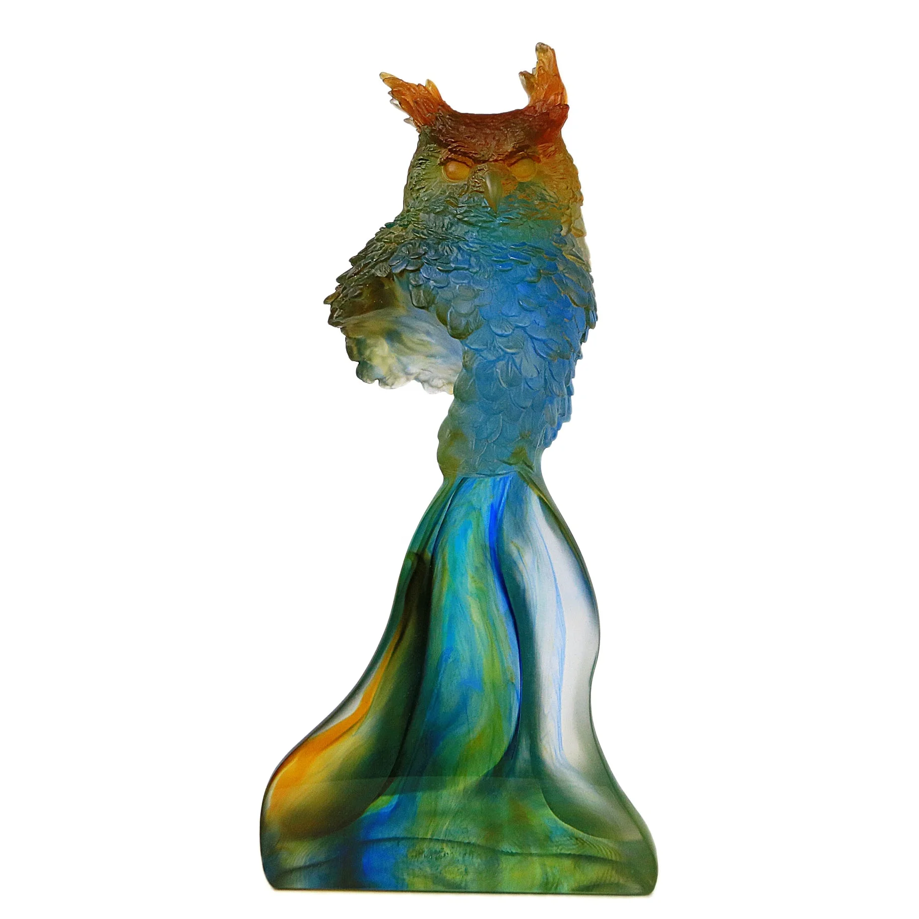 Хит, новейшая двойная статуя в классическом стиле с кристаллами в виде совы для украшения дома, свадьбы, отеля, офиса, скульптура с кристаллами в виде совы