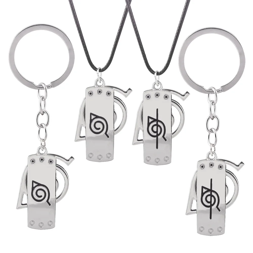 Cosplay Anime Product Konoha Akatsuki Kakashi Headgear Konoha Logo Necklace Keychain