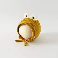 Solid color cute cartoon design newborn baby cap big eyes frog design baby boy cap solid color baby girl cap