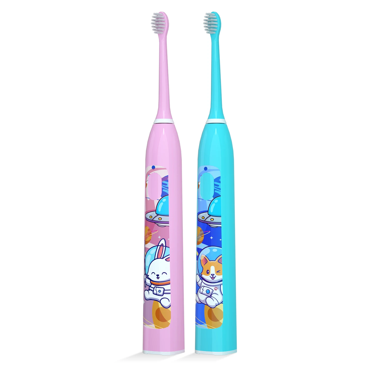 Детская электрическая зубная щетка с звуковой технологией 4 режима умным таймером и наклейка мультяшным дизайном перезаряжаемая