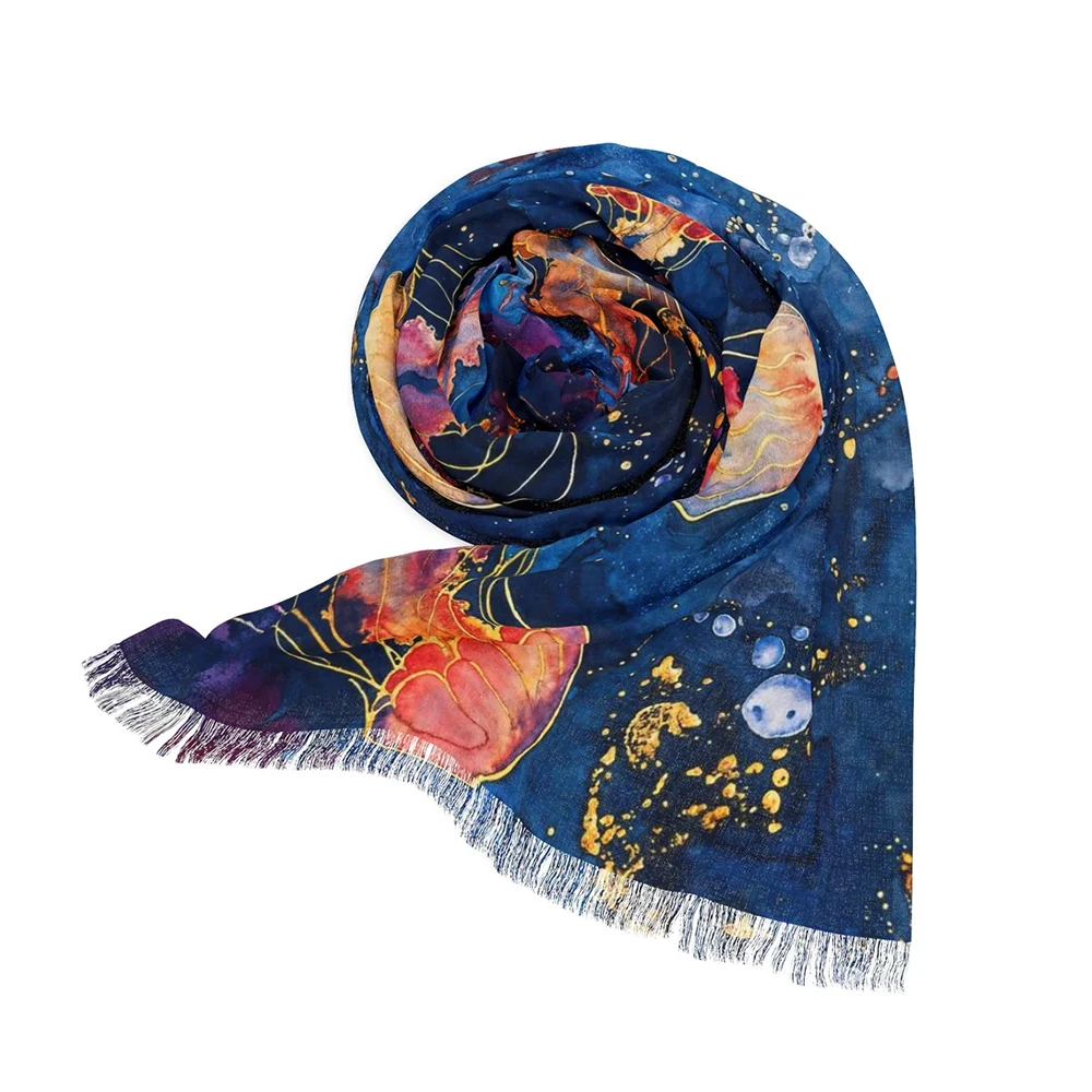 2024 New Product Printed Large Boho Beach Pareo Rave Scarves Beach Towel Cashmere Scarf Luxury Custom Shawl