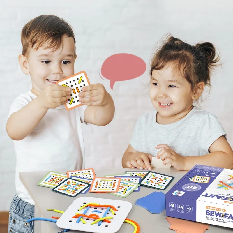 Puzzle Toys Learning to Wear Shoelaces Roping Thread Board Educational Toy Logical Thinking Toys