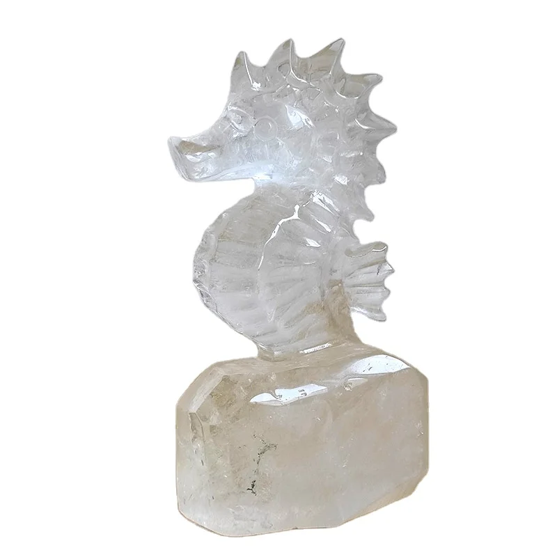 Резной Природный исцеления с украшением в виде кристаллов авантюрин прозрачный розовый кварц морской конек гиппокамп прозрачые кварцевые морской конек