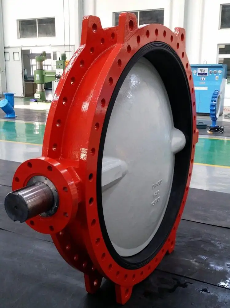 TWS DN1600 PN16 Soft Seal Concentric Double Flanged Butterfly Valve Free Shaft for Actuator