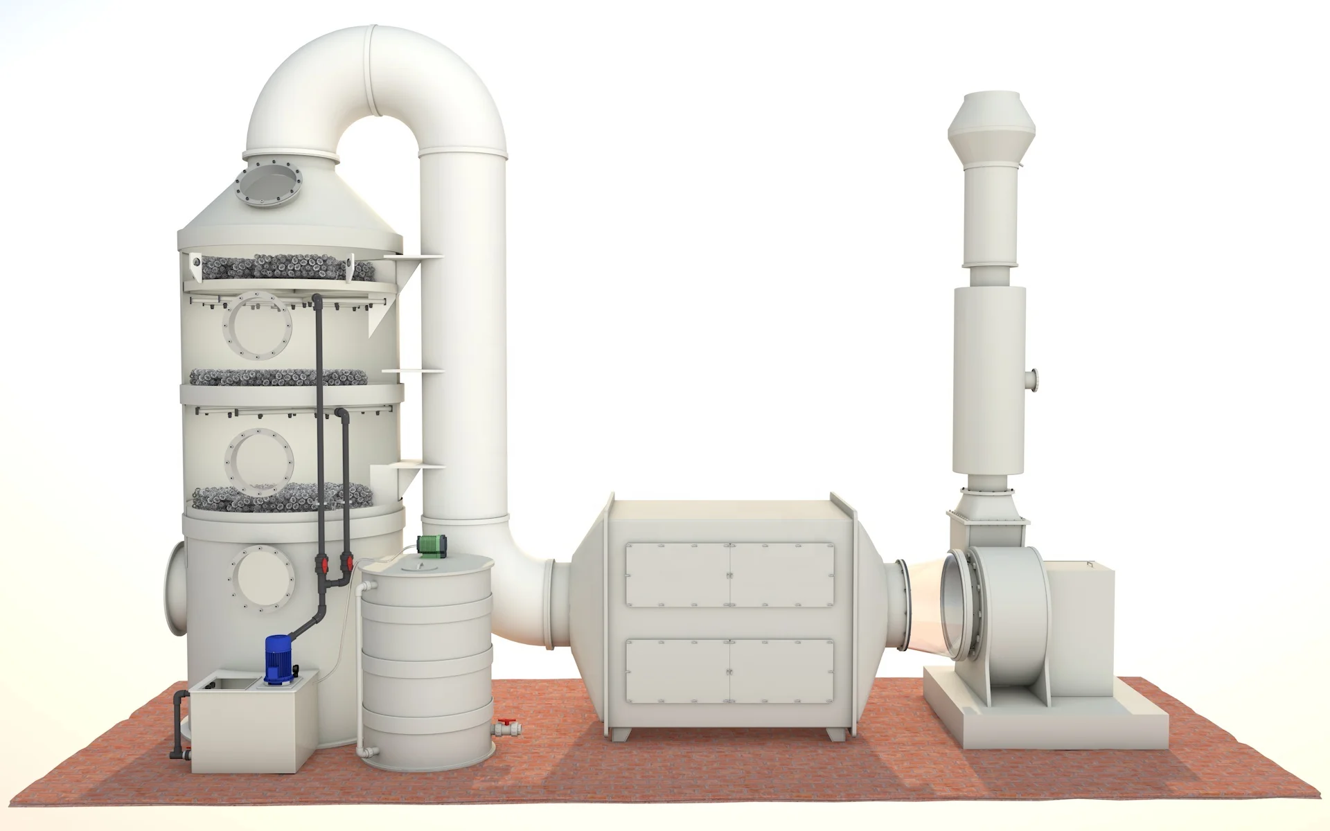 waste gas treatment gas wet scrubber system Waste Gas Absorption Tower Pp Spray Tower Water Column