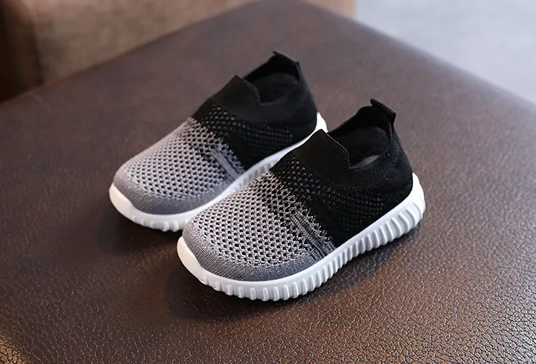 Conyson Kids Shoes Multicolor Knitted Toddler Baby Sneakers Casual Slip On Sneakers Children Shoes Kid Girls Boys Sports Shoes