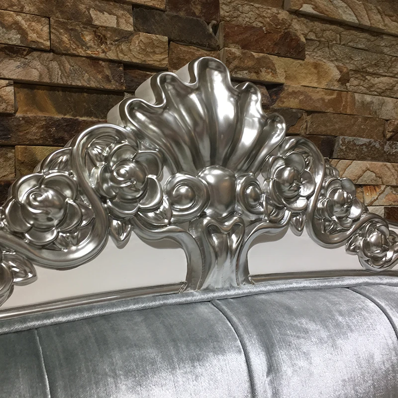 MO LAN European cloth bed Master bedroom Double bed set Luxury 1.5m solid wood Princess King bed