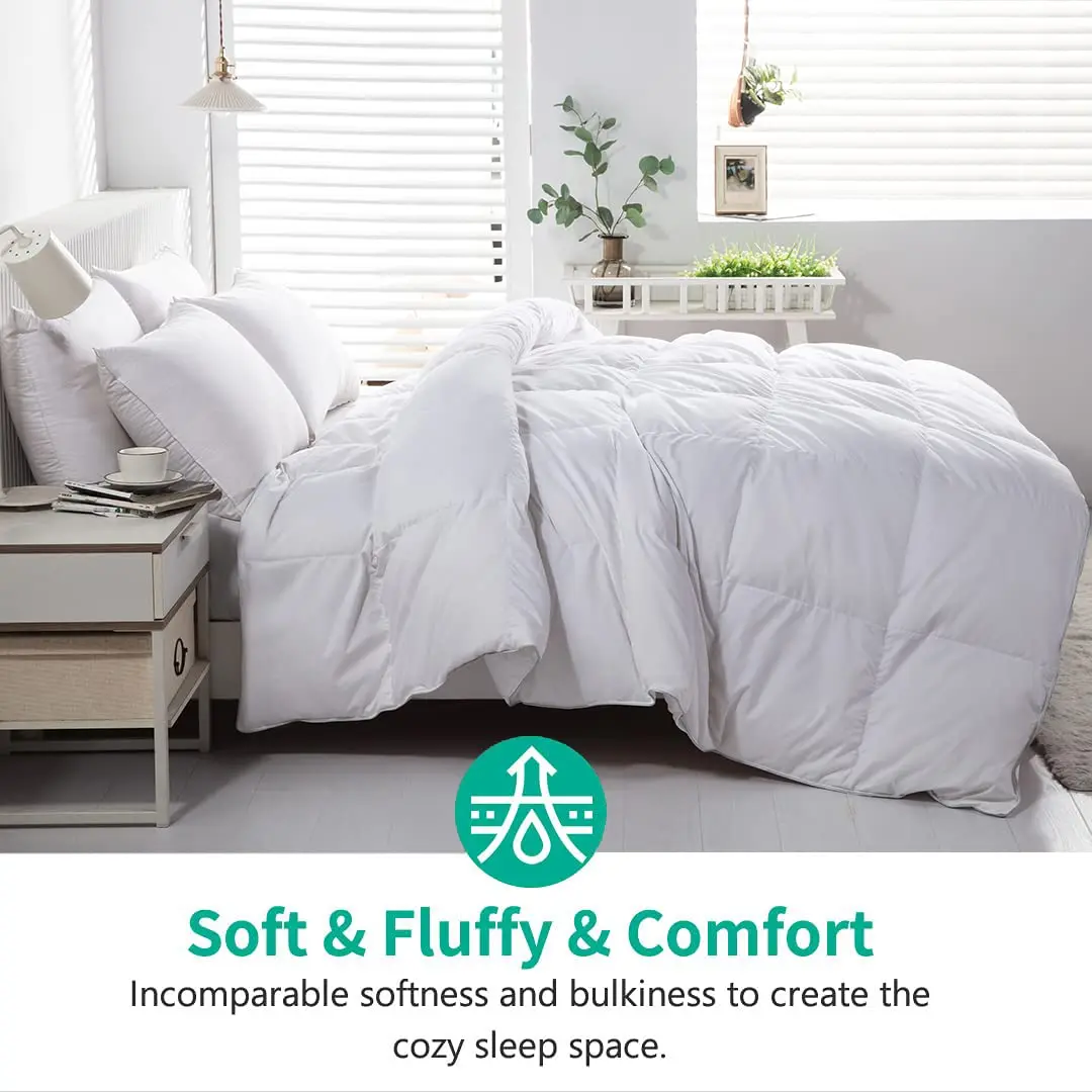 Custom King Size White Goose Duck Feather Down Filled Bedding Comforter Duvets for Home Hotel