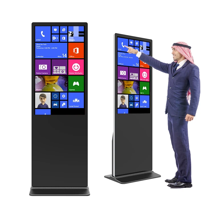 Изготовленный На Заказ 55 дюймовый комнатный сенсорный экран цифровой ЖК-экран высокого разрешения рекламы пол стоя signage цифров