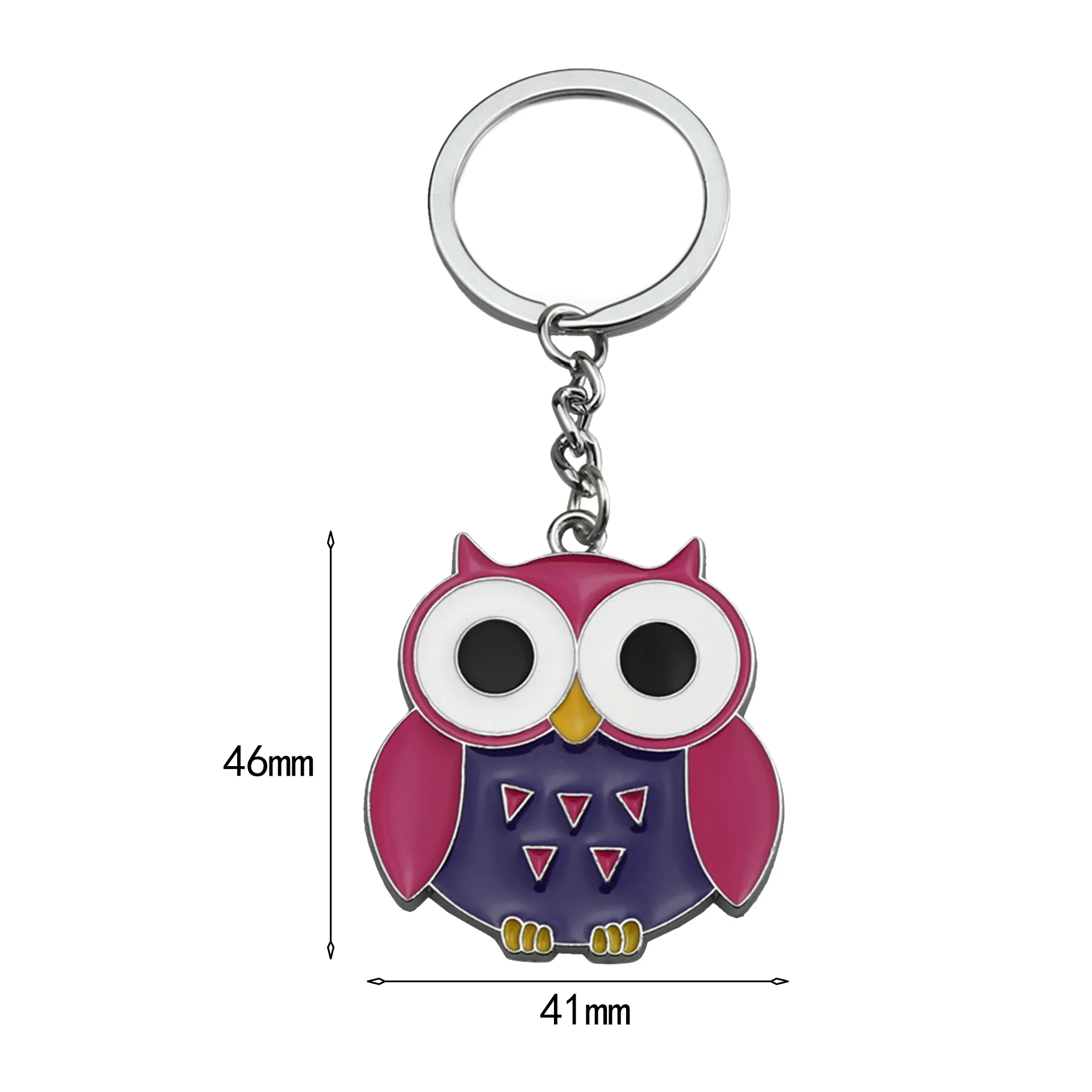 Owl Kitten Cartoon Metal Keyring New Designed Zinc Alloy Carabiner Keychain for Car Bag Pendant Decoration UV Printed Gift