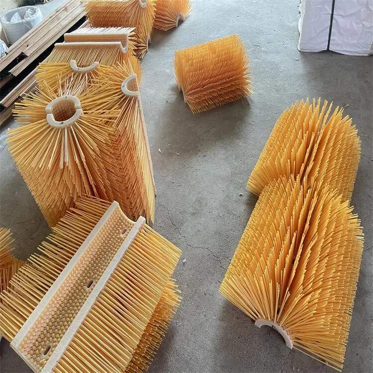 Polishing brush roller with shot blasting machine for Marine manufacturing equipment wear-resistant clean nylon brush roller