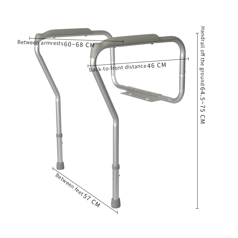 Toilet Safety Rail For Elderly Seniors Adjustable Frame Hand Disabledgrab Wall Bathe Best Height Installation With Easy Arm