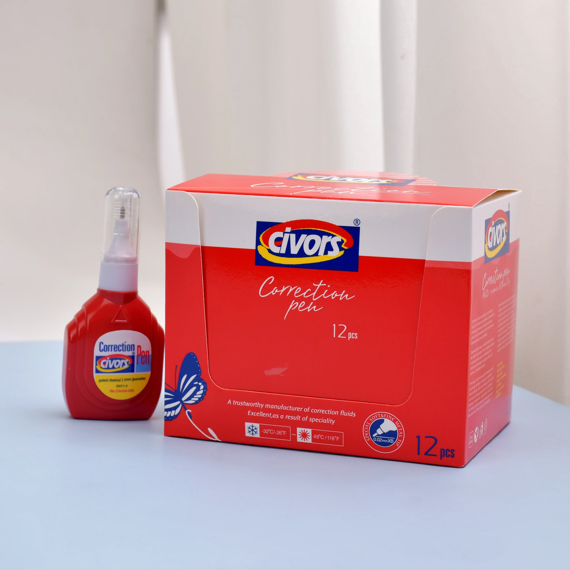 Cute square correction stationery designed specifically for students, quick drying red correction pen