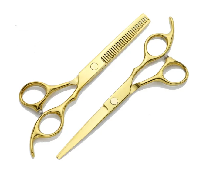 All stainless steel bright light custom color rainbow colored barber hair cutting scissors cutting