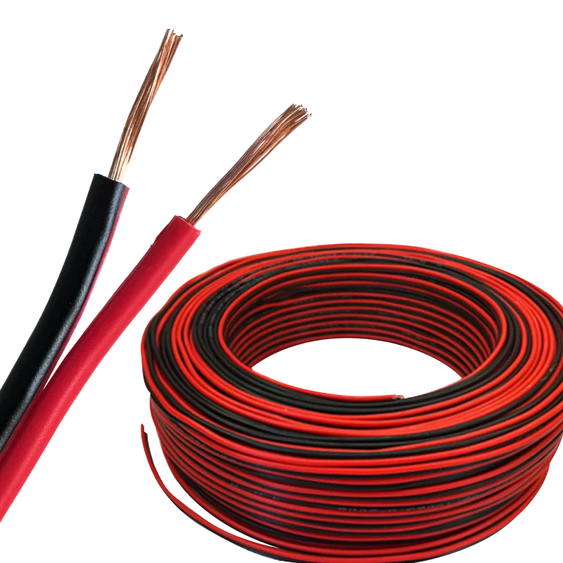 Audio speaker cable transparent red black parallel copper music speaker cable wire