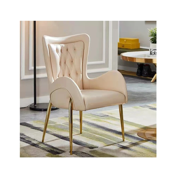 Modern luxury hotel furniture velvet dinning accent chairs with gold