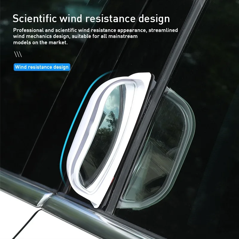 Car Side View B Pillar Backseat Passenger Side Mirror Blind Spot Mirror for Left-Hand Drive Use