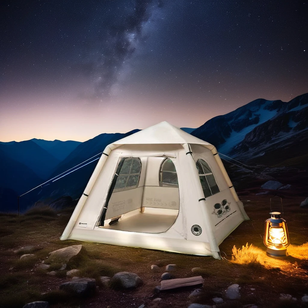 Custom Large Waterproof Inflatable Tent for Multi-Person Outdoor Camping Portable Oxford Canvas PVC Fabric with Aluminum Pole