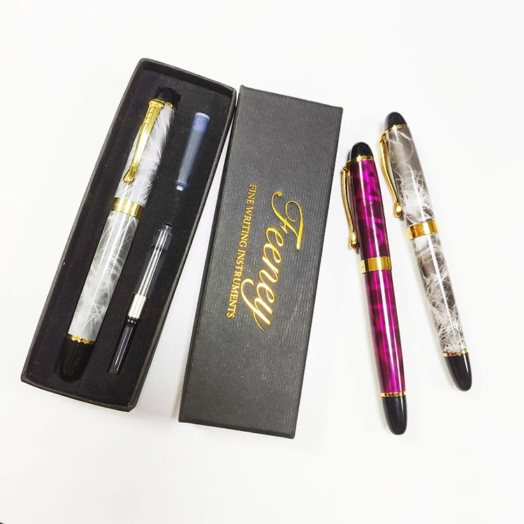 Jinhao 450 Stationery business gift Customized logo Luxury Fountain pen gold trim Executive Calligraphy Pen
