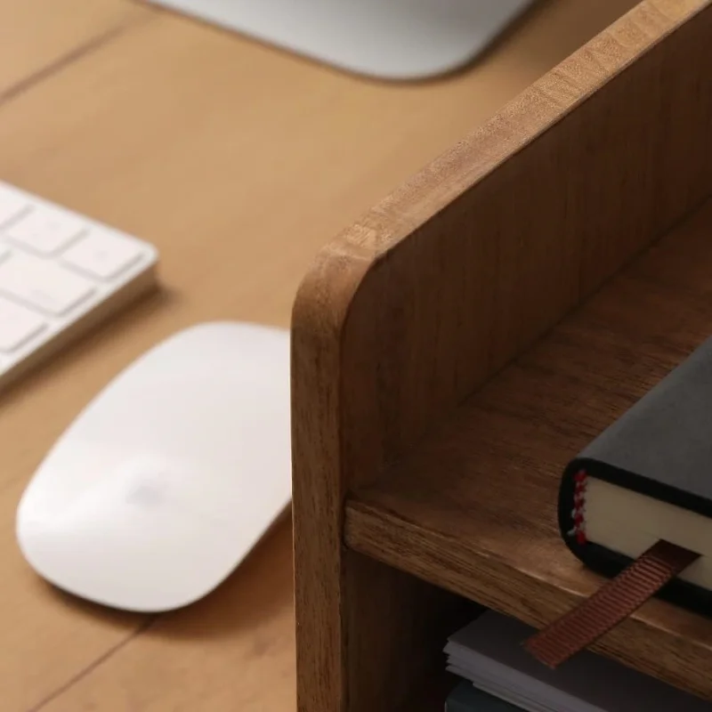 Accept OEM ODM Custom Order Wooden Bamboo Office Desk Multi-layer File Storage Cabinet For Storaging Office Supplies Stationery