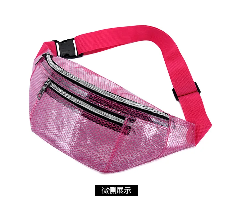 Wholesale new smell proof sport hiking fannie packs climbing TPU transparent mesh banana running belt fanny pack cross body wais