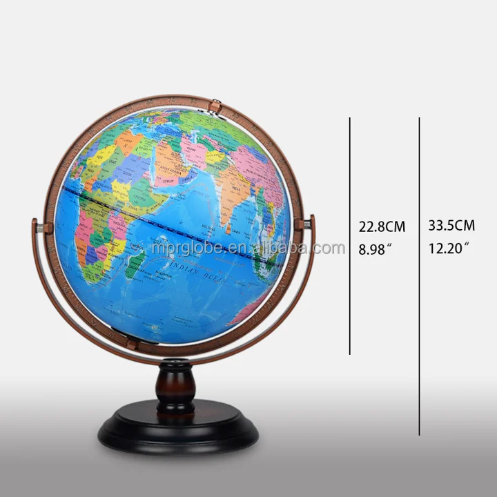 22.8cm 8 inch Constellation Globe With World Map and Light Desk Top Decorative Portable Plastic Globe For Kids Educational Globe