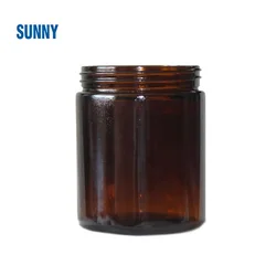 8oz 16oz 250ml 500ml 1000ml amber wide mouth glass jar with cap amber glass jar candle Empty Glass Jar With Aluminum Metal Lid