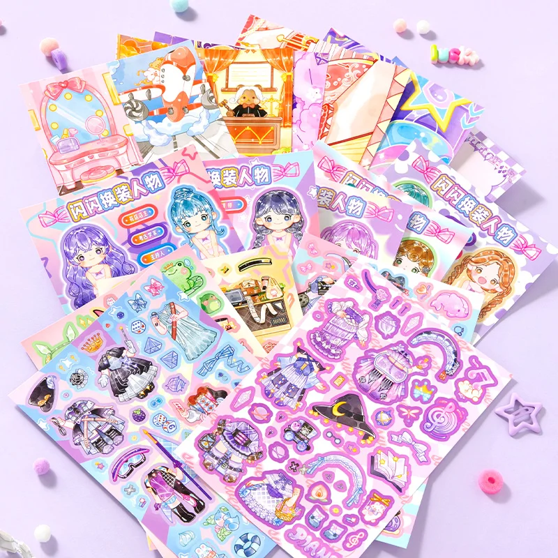Simno Puzzle Sticker Dress Up Princess Girl Sticker Child Family Gathering Travel Sticker for Kids Clothes Puzzles Game