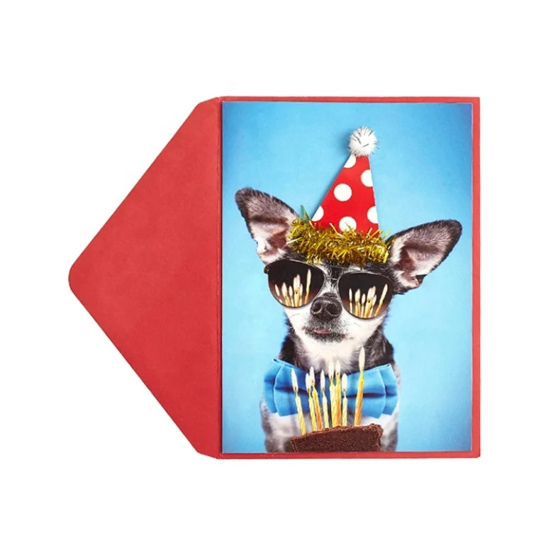 New Products Handmade Cards, Cute Dog Designs Birthday Greeting Cards