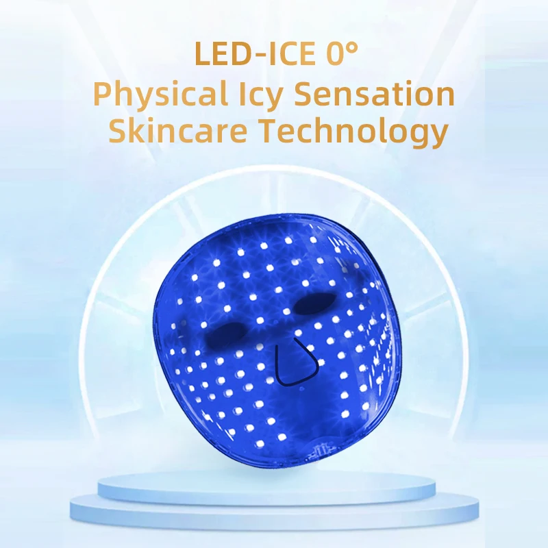 Factory Hot Sale Personal Light Therapy Led Skin Rejuvenation Facial Mask 18-in-1 LED-ice feeling Golden Collagen Mask