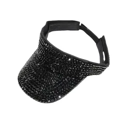Drop Shipping Fashion Bling Rhinestone Outdoor Bike Cycling Sunny Hats Women Sun Cape Visor Hat