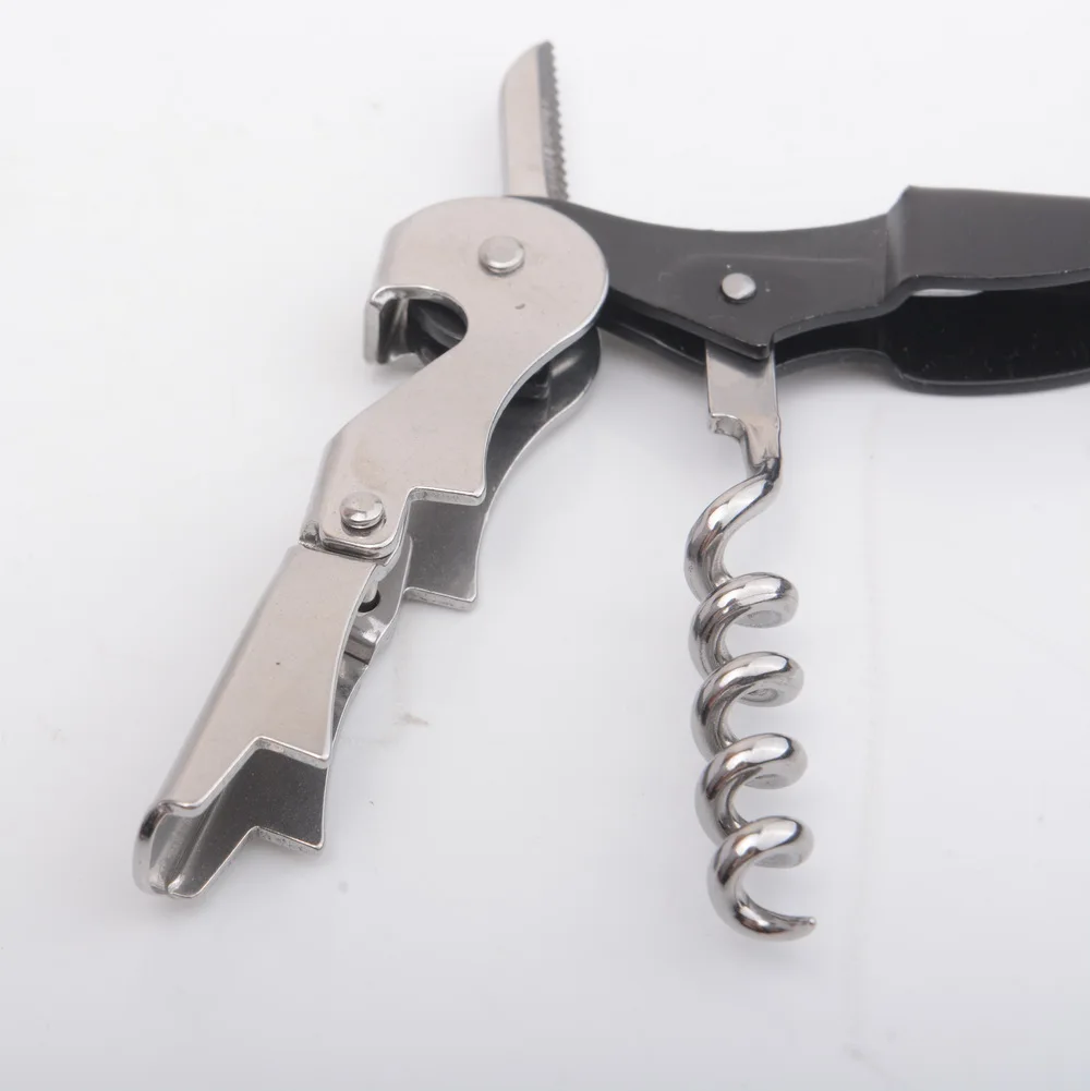 Custom logo laser engrave and silk print promotional gift deluxe stainless steel Wine Bottle Opener corkscrew