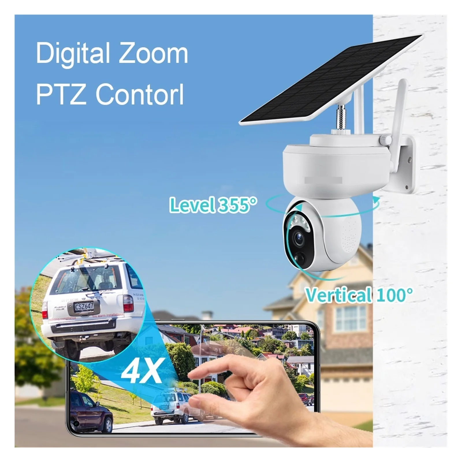 Senhuo 3MP Secure Battery Camera  Solar Panel Two-way Audio Wireless Outdoor Full Color Night Vision Monitoring P2P