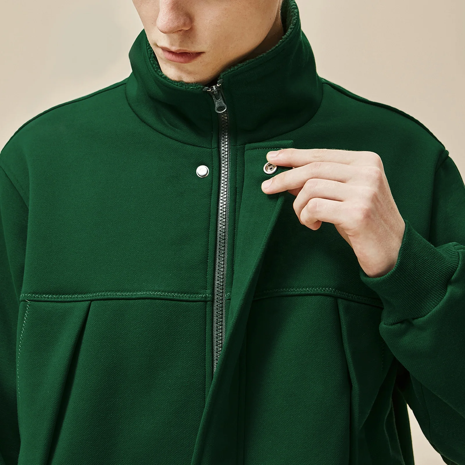 400GSM Polar Fleece Jacket Mens Blank Hoodie Heavyweight Zipper Winter Jacket Coat