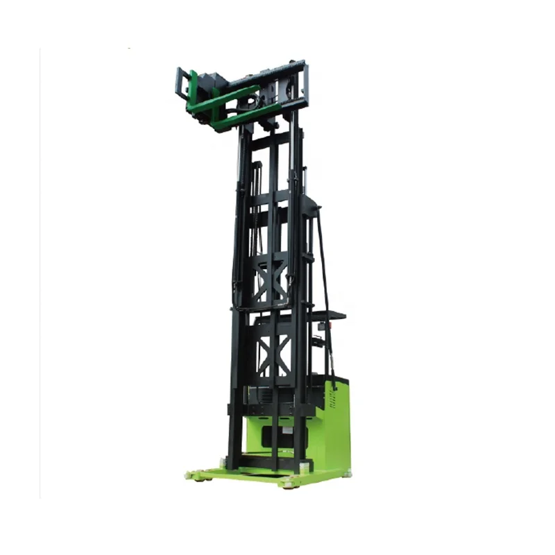 
electric powered three-way stacker forklift warehouse pallet stacker 