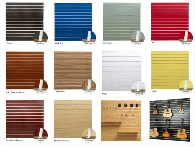 mdf slotted board melamine mdf wall panel slatboard for Display wall shelf board for Maldives/Tazania