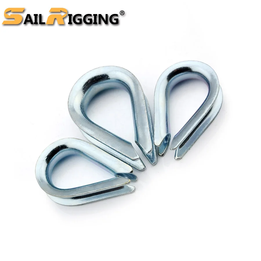 Electro Galvanized Carbon Steel Thimble Heavy Duty Wire Rope End Fitting Stamping Thimbles DIN6899B For Cable