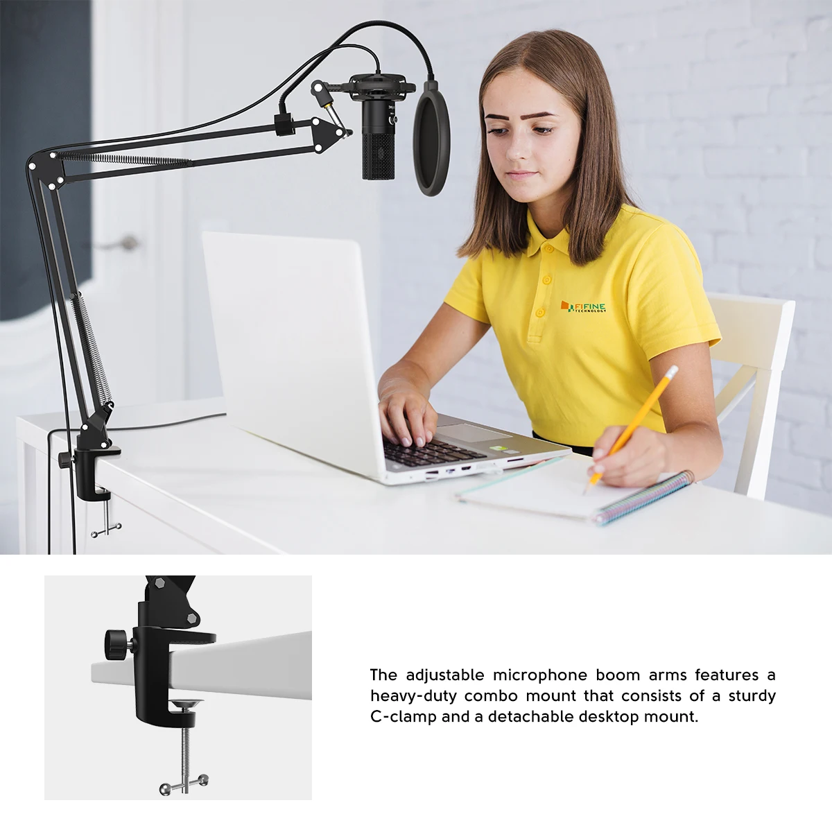  Fifine Горячая продажа T669 usb микрофонный конденсат стрелы микрофон подходящие микрофоны инструменты студийная