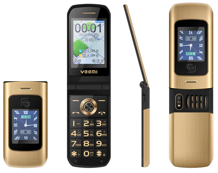 2021 Hot Sell Global Unlocked 1000mAh Lovely Cute Flip& Slide Keypad Mobile Phone