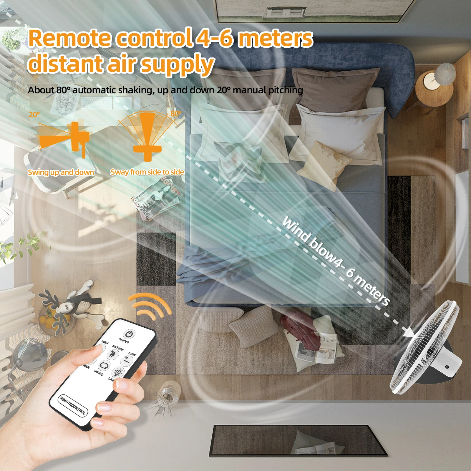 18 Inch Portable Hot Selling OEM Cool Rechargeable Stand Solar Fan Newest  Fan Air Cooling