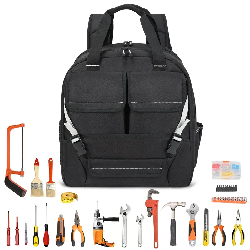 Extra-Large Tradesman  39 Pockets Pro Tool Carrier Storage Organization Tool Bag Backpack