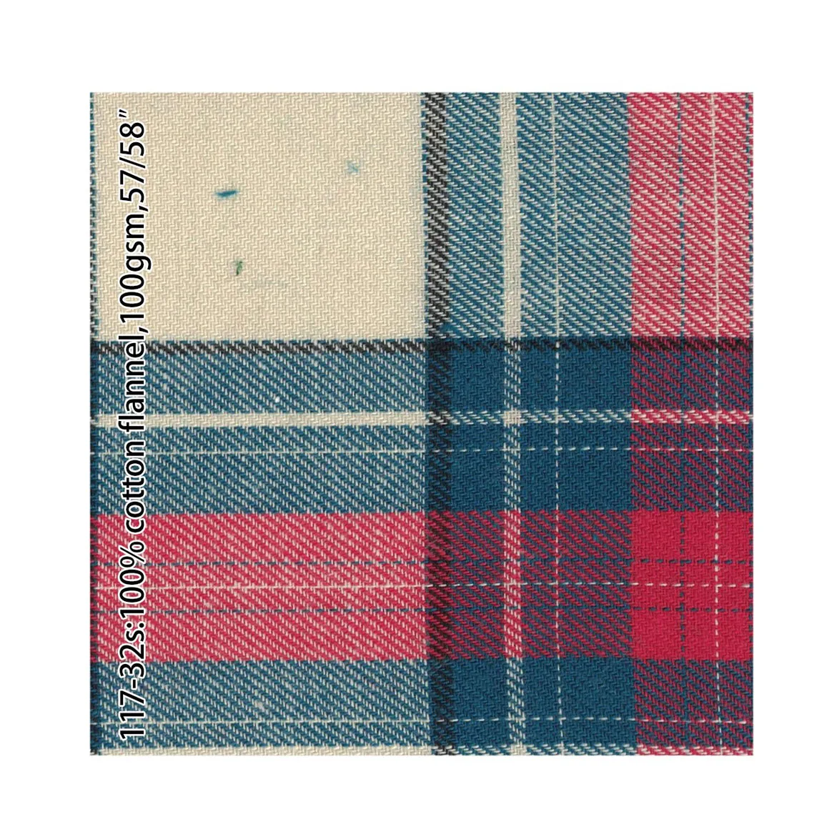 ready bulk 100%cotton  32*32S Flannel with check fabric