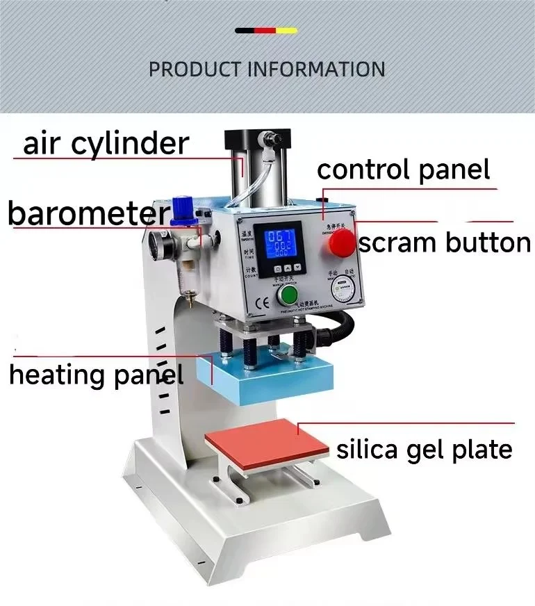 Pneumatic single-side ironing machine/manual + automatic double-gear hot press /logo label hot stamping machine