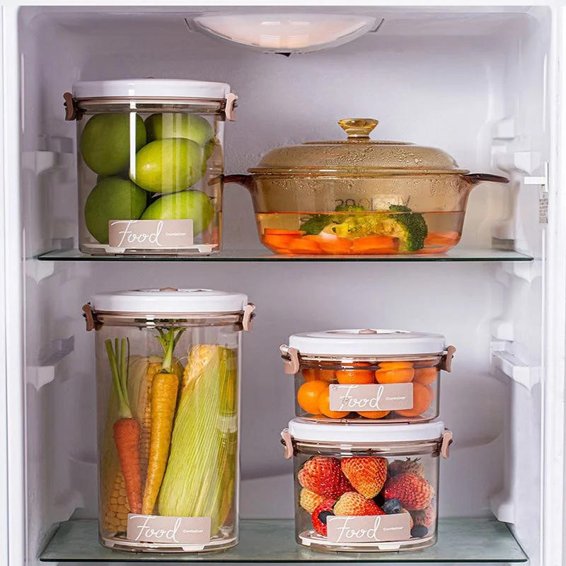 Hot Sale Custom 200ml 400ml 500ml 750ml 1000ml Vacuum Round Plastic Food Storage Containers With Lids Food Storage Container