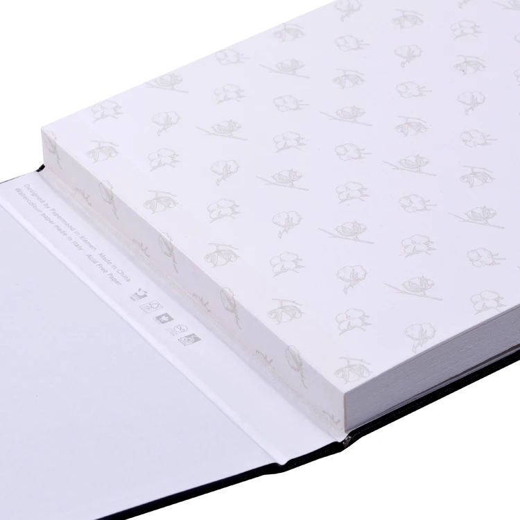 custom hardcover perfect binding genuine leather cover 300g 100% cotton fabriano watercolor paper