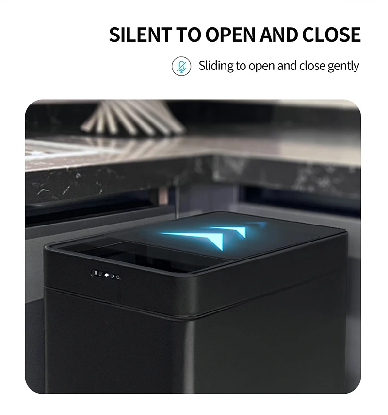 Hot selling 50L New Smart Bins Trash Can Smart Dual Dustbin Sliding Cover Sanitary Bin sensor kitchen trash can