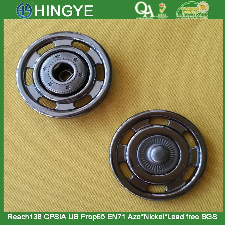 
sew-on metal popper two parts metal snap button press metal popper snap button 