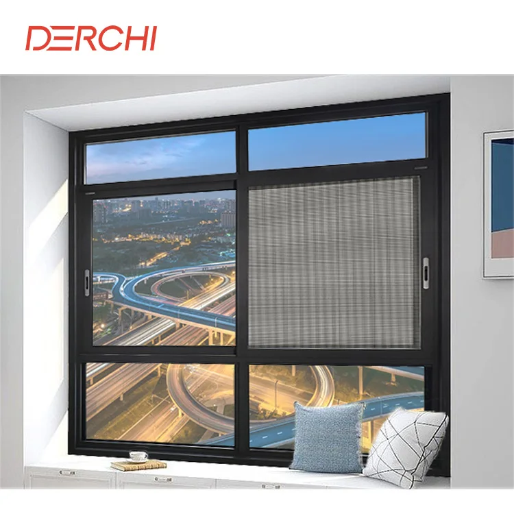 Kitchen window sliding glass window slide aluminum windows with flyscreen