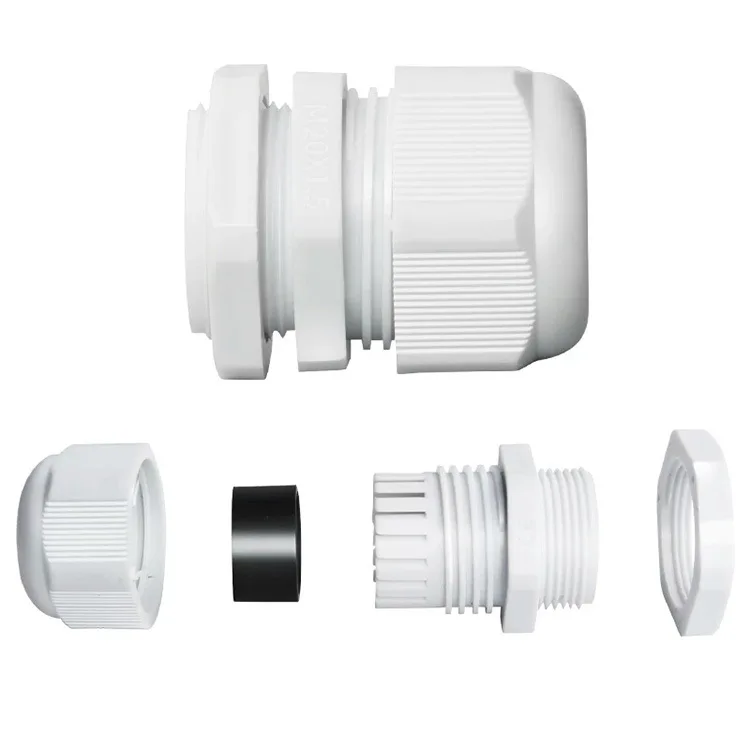 Cable Gland PG11 Plastic Waterproof Adjustable 5-10mm Cable Glands Joints With Rubber Gaskets Black White