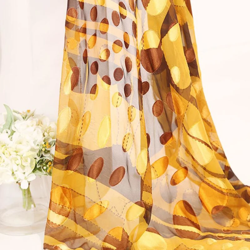 Various patterns on woven silk digital print burnout silk fabric in 100% silk